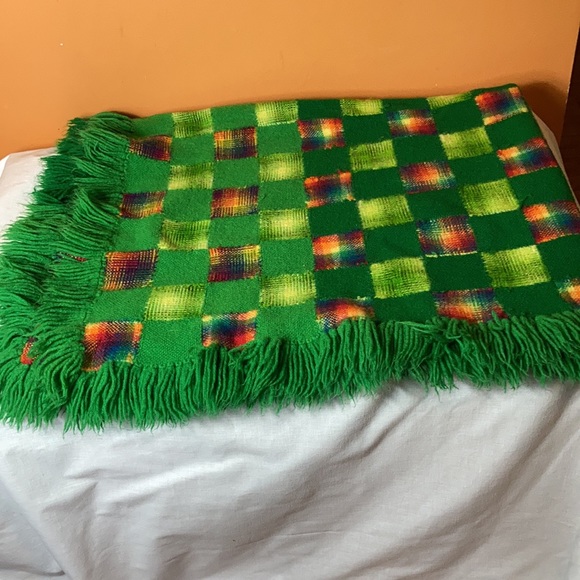 Vintage handmade large throw blanket - Picture 3 of 6